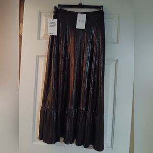 Shiny Gunmetal Maxi Skirt By Saint + Sofia. Size 12.